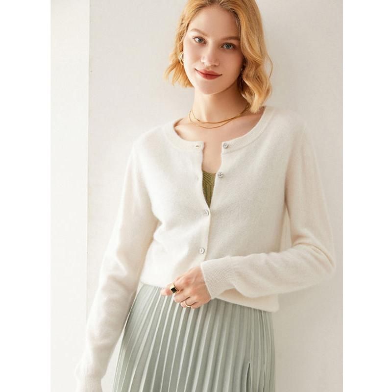 Einreihiger Cardigan aus 100 % Wolle für Damen