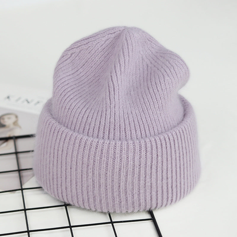 Gorro de punto de piel de conejo auténtica unisex de 9 colores: cálido y elegante para hombres y mujeres