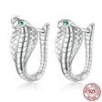 Cobra Earrings In Sterling Silver White Gold Plated - Dazpy