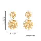 Golden Chrysanthemum Flower Drop Earrings for Women – Elegant Party Dangle Jewelry