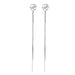 S925 Silver Tassel Long Round Face Delicate Niche O Diamond Stitching Earrings - Dazpy