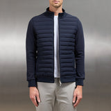 Lightweight Stand Collar Stitching Knitted Jacket