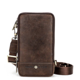 Cowhide Men's Shoulder Messenger Bag Men's Mobile Phone Belt Bag - Dazpy