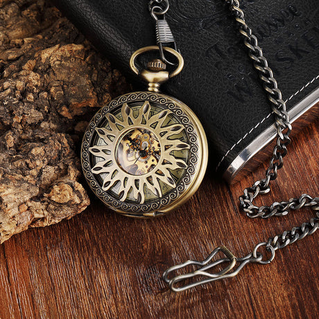 Vintage Men's And Women's Engraved Hollow Automatic Mechanical Pocket Watch - Dazpy