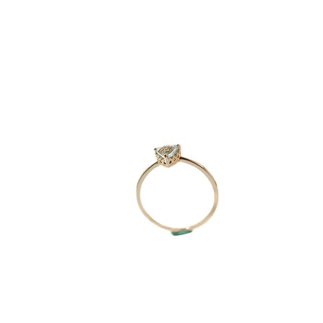 Topopa Triangle Cut Gold Plated Ring For Women - Dazpy