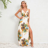 Elegant Summer V-Neck Paisley Maxi Dress