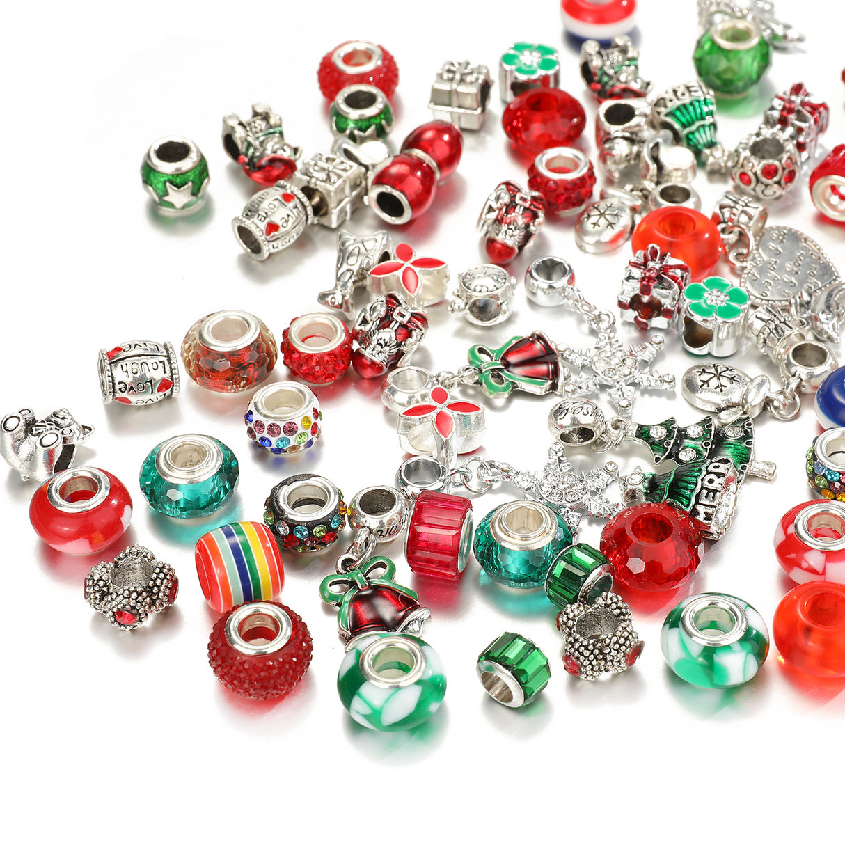 Christmas Alloy Drip Oil Beads Jewelry Set - Dazpy