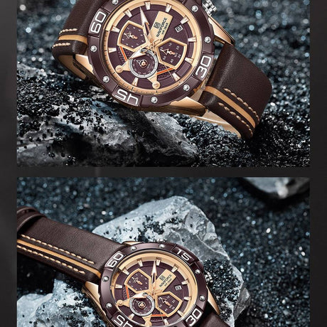 Fashion Skeleton Three-eye Personality Waterproof Watch For Men - Dazpy