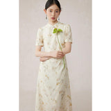 Floral Embroidered Cheongsam Dress