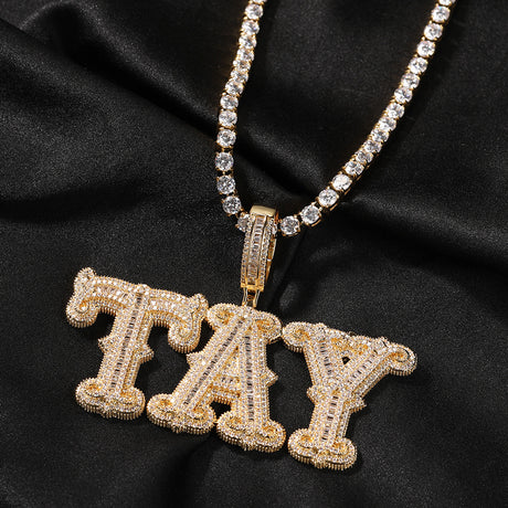 New Letter Full Diamond With Sting DIY Splice Combination Necklace - Dazpy