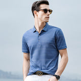 Men's polo shirt with Lapel stripes