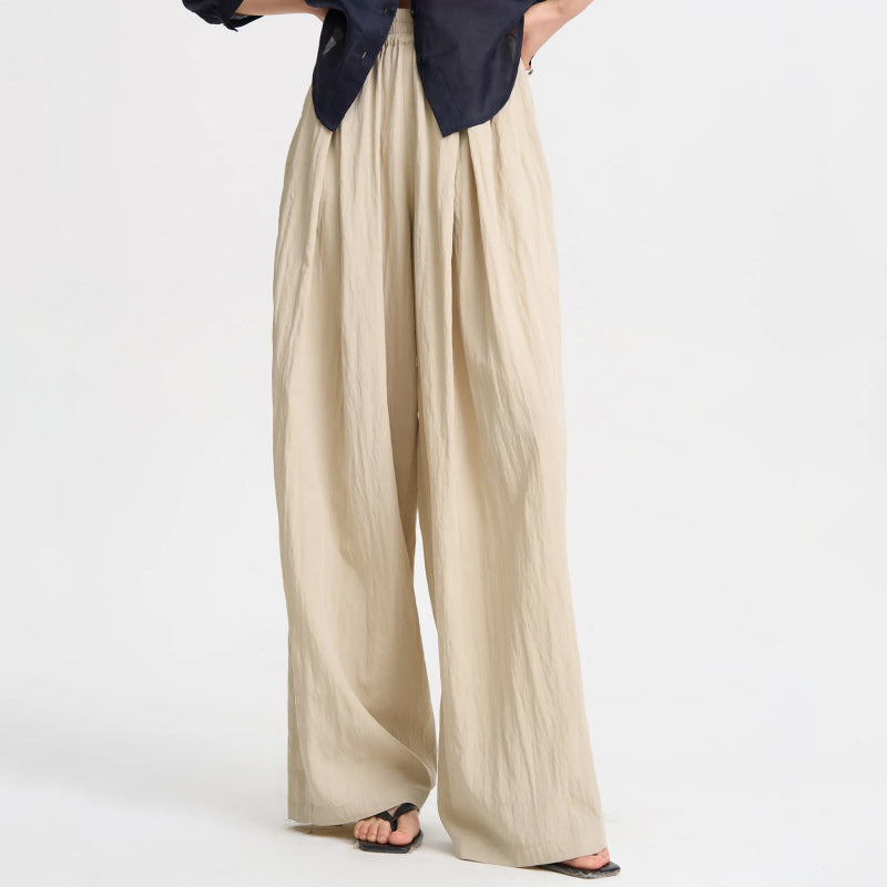 Pleated High Waisted Wide Leg Pants for Women