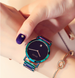 Colorful steel belt watch fashion color steel belt women's watch simple European and American Fan steel belt women's watch - Dazpy