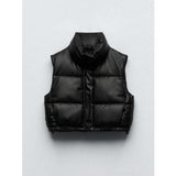 Winter Elegance: Women's Slim Fit Zipper Vest with Stand Collar