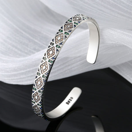 Diamond Inlaid Exotic Style Retro Heavy Industry Bracelet - Dazpy