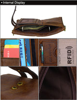 Anti-theft brush RFID first layer cowhide wallet - Dazpy