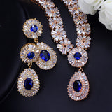 Two Piece Set Of Zircon Necklace Earrings - Dazpy