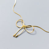 Bow Knot Ins Wind Necklace Snake Bone - Dazpy