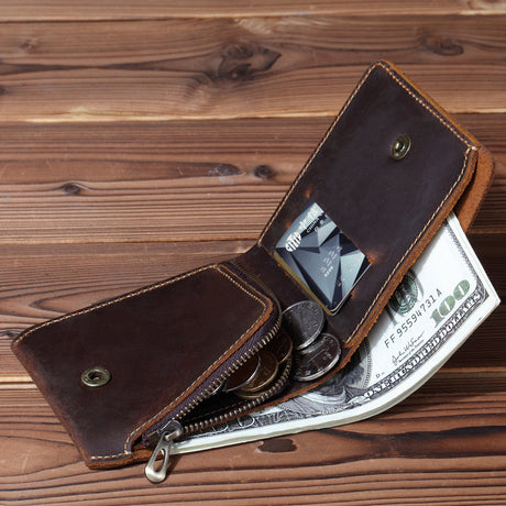 Business Retro First Layer Cowhide Coin Purse - Dazpy