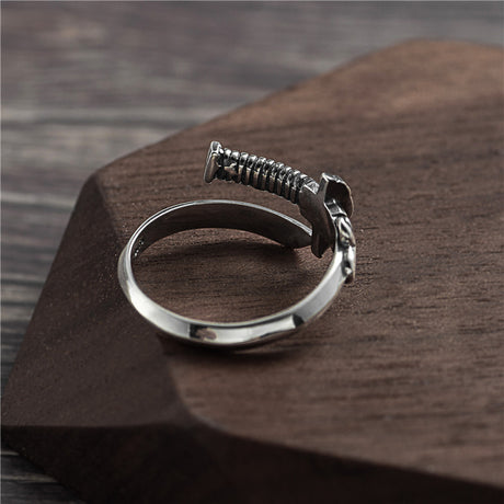 Design Personality Samurai Sword Thailand Silver Ring Men - Dazpy