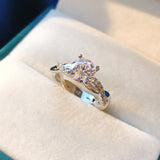 Mujing Jewelry S925 Silver Twisted Round Engagement Ring - Dazpy