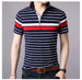 Men's striped lapel short-sleeved T-shirt