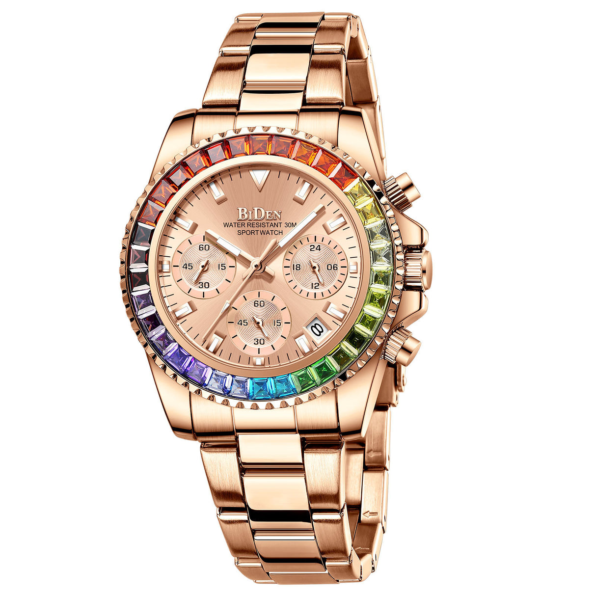 Fashion Steel Band Business Ladies Trend Colored Diamond Watch - Dazpy