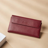 Genuine Leather Trifold Wallet with Coin Purse and Card Holder