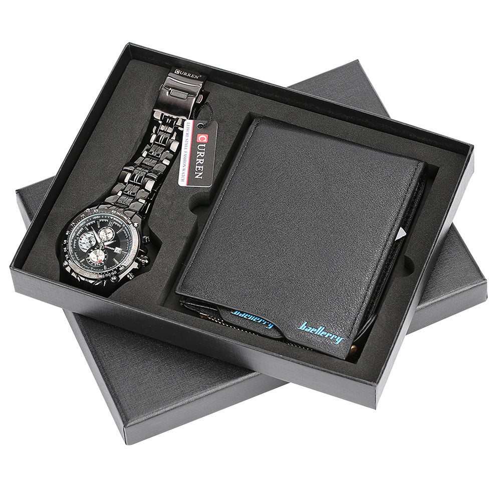 Watch Men's Wallet Fashion Birthday Gift Men's Quartz Watch Wallet - Dazpy