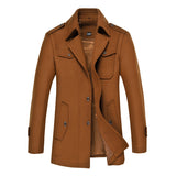 Wollmantel Herren Slim Trenchcoat Verdickte Wolle