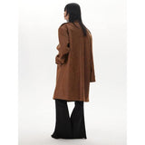 Vintage-Trenchcoat aus dickem Leder für Damen