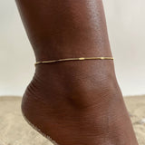 Gold Stainless Steel Minimalist Anklet with Charm