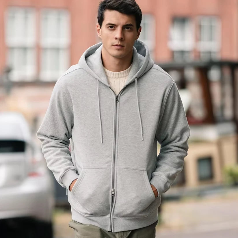 Men's Oversize Full Zip Fleece Lined Hoodie