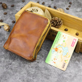 Vegetable tanned leather zipper wallet - Dazpy