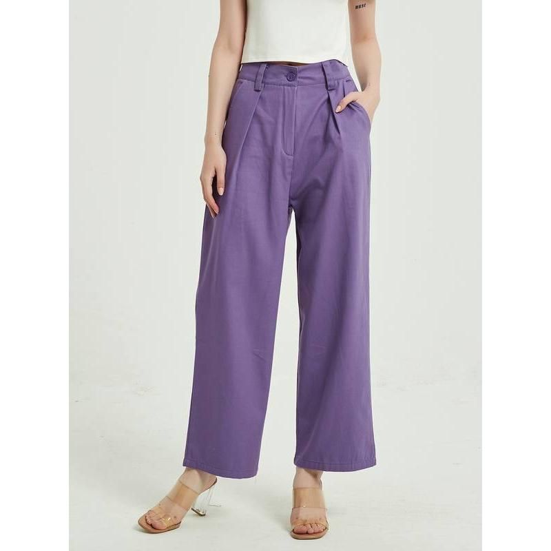 High-Waist Wide Leg Vintage Style Trousers