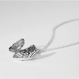 Angel Wings Sterling Silver Photo Pendant Necklace - Dazpy