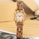 Bracelet Buckle Octagon Face Diamond Ladies Wooden Watch - Dazpy