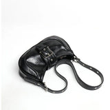 Bolso hobo de cuero elegante con hombro en forma de media luna