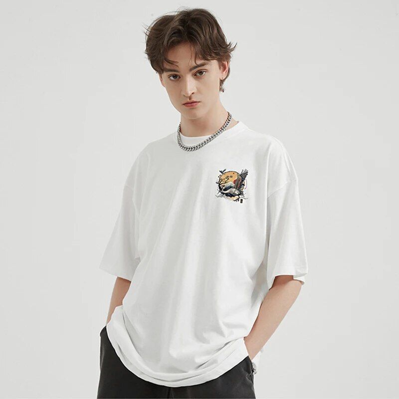 Harajuku Crane Graphic Unisex T-Shirt