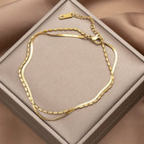 Stainless Steel Double Layer Charm Anklet