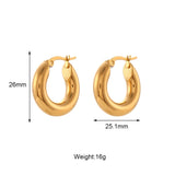 30mm Gold-Plated Stainless Steel Hoop Earrings - Tarnish-Free Minimalist Hoops