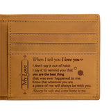 Men's horse leather leather lettering laser label wallet - Dazpy