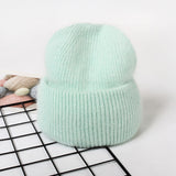 Gorro de punto de piel de conejo auténtica unisex de 9 colores: cálido y elegante para hombres y mujeres