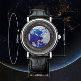 Men's Fashion Quartz 3D Earth Belt Waterproof Watch - Dazpy