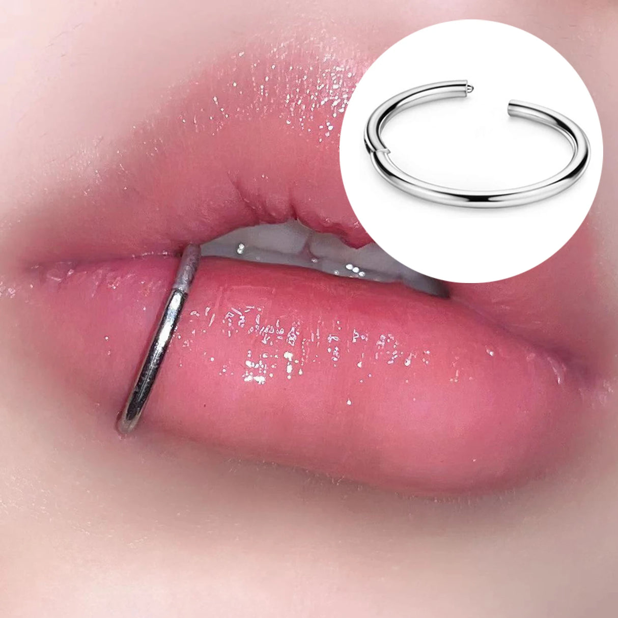 1.2mm Surgical Steel Septum Clicker Piercing Hoop – Hinged Nose, Lip, and Ear Cartilage Ring