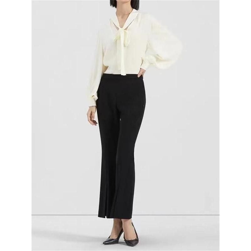 Elegant High-Waist Flared Trousers