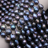 Natural Fresh Water Pearl Black Irregular Round 12-13mm - Dazpy