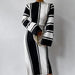 Long Striped Crew Neck Casual Women's Knitted Dress