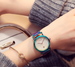 Colorful steel belt watch fashion color steel belt women's watch simple European and American Fan steel belt women's watch - Dazpy