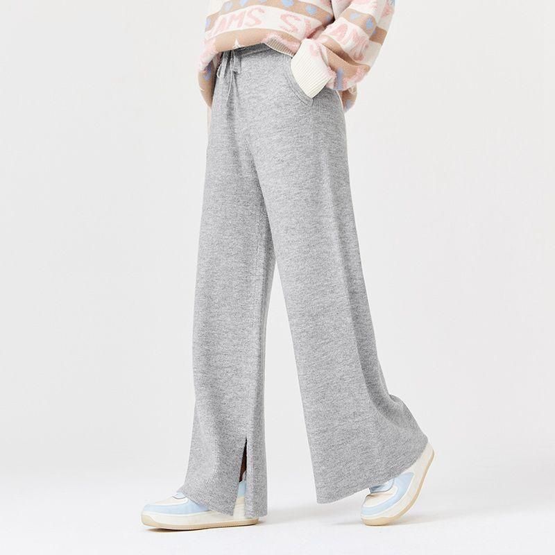 Pantalones casuales de pierna ancha de invierno para mujer